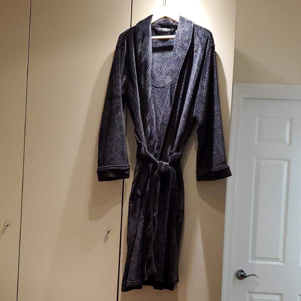 Alfani Textured Black Bath/ Lounge Robe